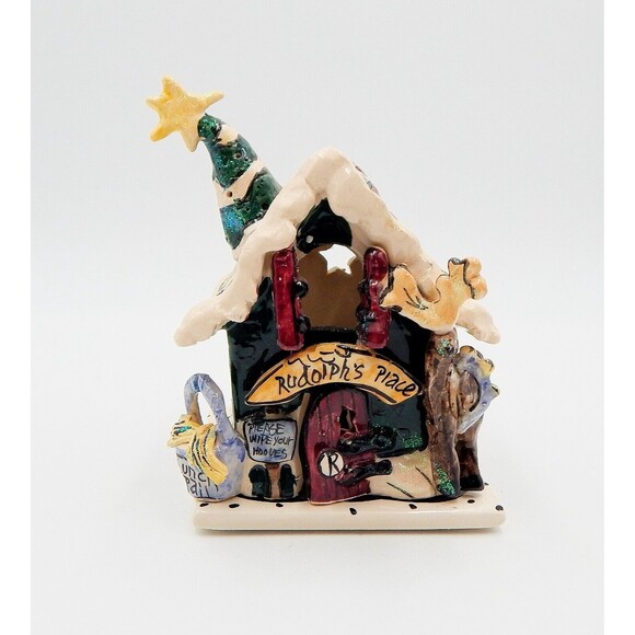 Blue Sky Clayworks Rudolph's Place Tealight Candle Holder Heather Goldminc - Picture 1 of 13